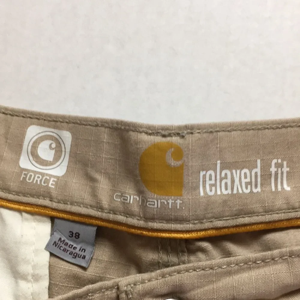 Carhartt Men's Khaki Force Relaxed Fit Cargo Shorts Sz 38